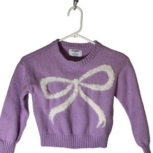 Old Navy Lavender Sweater with Cream Bow